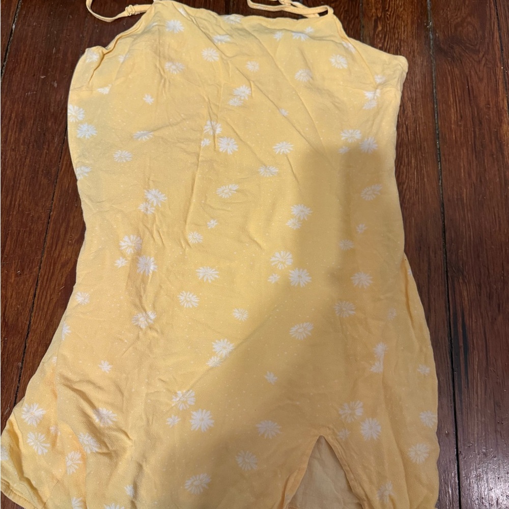 Yellow Floral mini sun dress